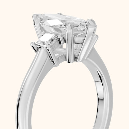 Brenna Three-Stone Marquise Diamond Engagement Ring in Silver - slant-view.webp