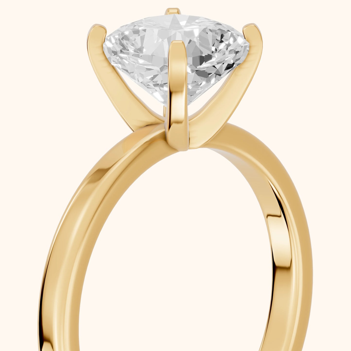 Liana Solitaire Claw Prong Cushion Diamond Engagement Ring in Yellow Gold - slant-view.webp