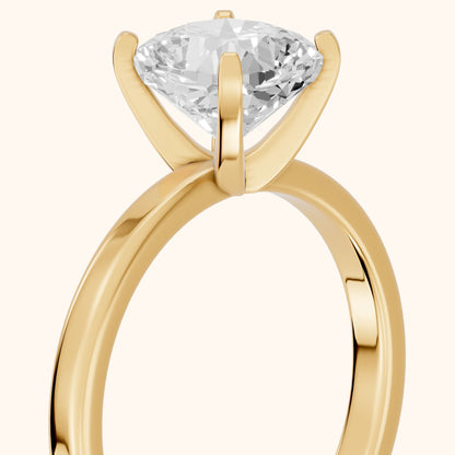 Liana Solitaire Claw Prong Cushion Diamond Engagement Ring in Yellow Gold - slant-view.webp