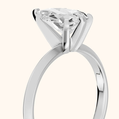 Verity Solitaire Knife Edge Pear Diamond Engagement Ring in White Gold - slant-view.webp