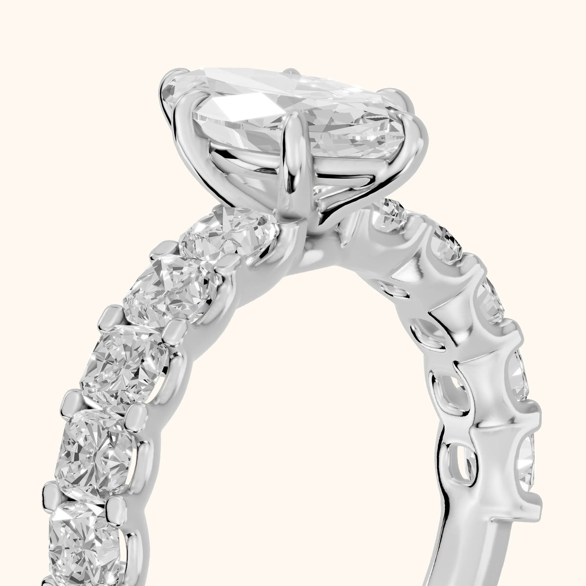 Katarina Statement Pavé Marquise Diamond Engagement Ring in Silver - slant-view.webp