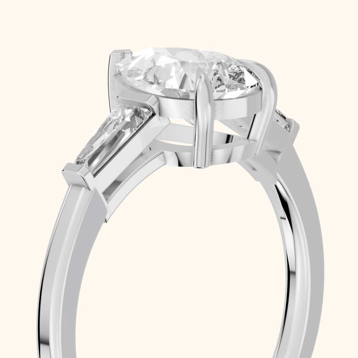 Winnie Three-Stone Pear Diamond Engagement Ring in Platinum - slant-view.webp