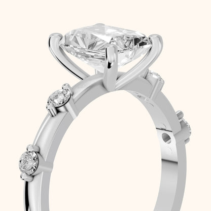 Elena Radiance Radiant Diamond Engagement Ring in White Gold - slant-view.webp