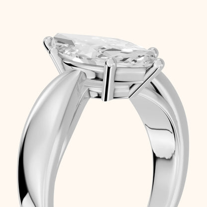 Talia Solitaire Twist Marquise Diamond Engagement Ring in Platinum - slant-view.webp