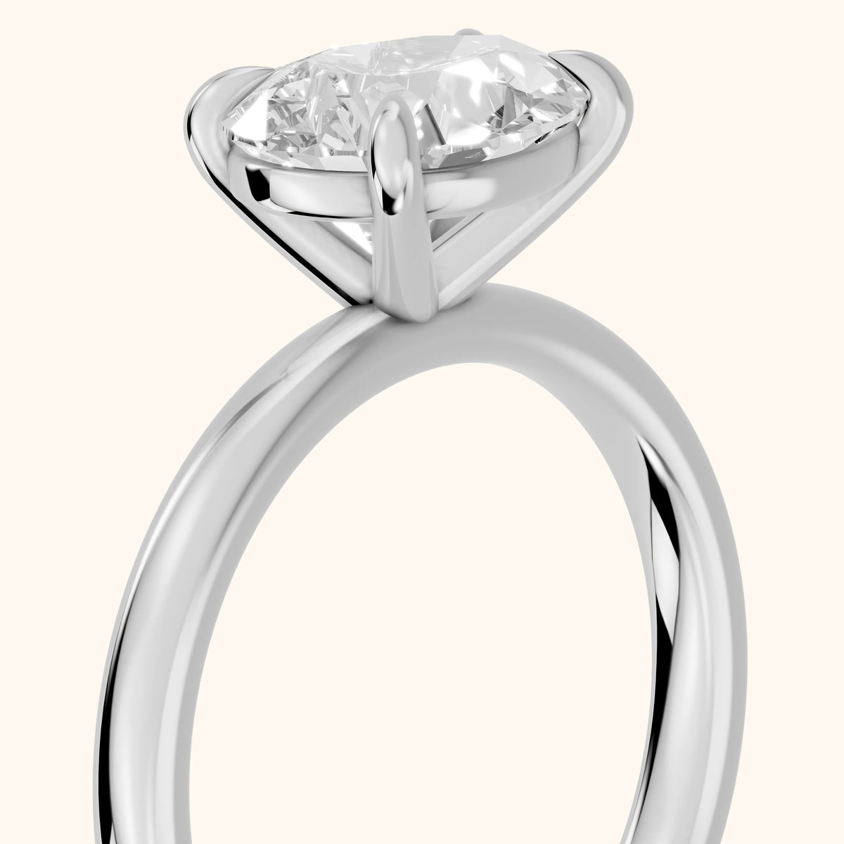 Solvang East-West Solitaire Pear Diamond Engagement Ring in Silver - slant-view.webp