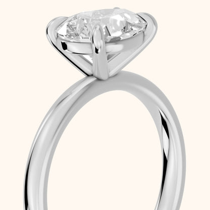 Solvang East-West Solitaire Pear Diamond Engagement Ring in Silver - slant-view.webp