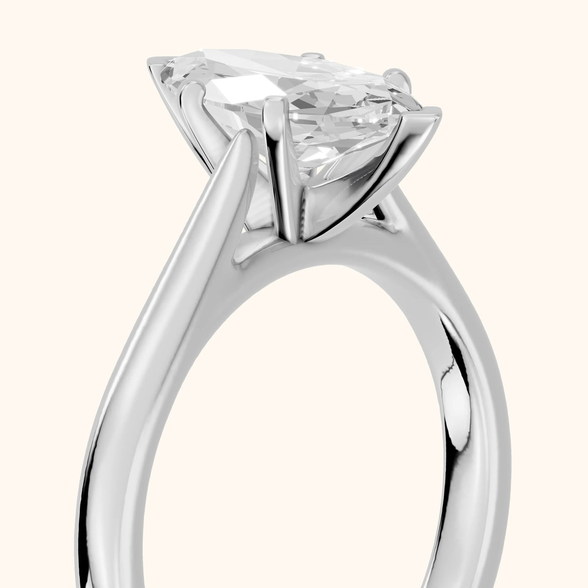 Enid Solitaire Cathedral Marquise Diamond Engagement Ring in Platinum - slant-view.webp