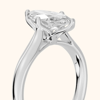 Edwina Crossover Solitaire Marquise Diamond Engagement Ring in Platinum - slant-view.webp