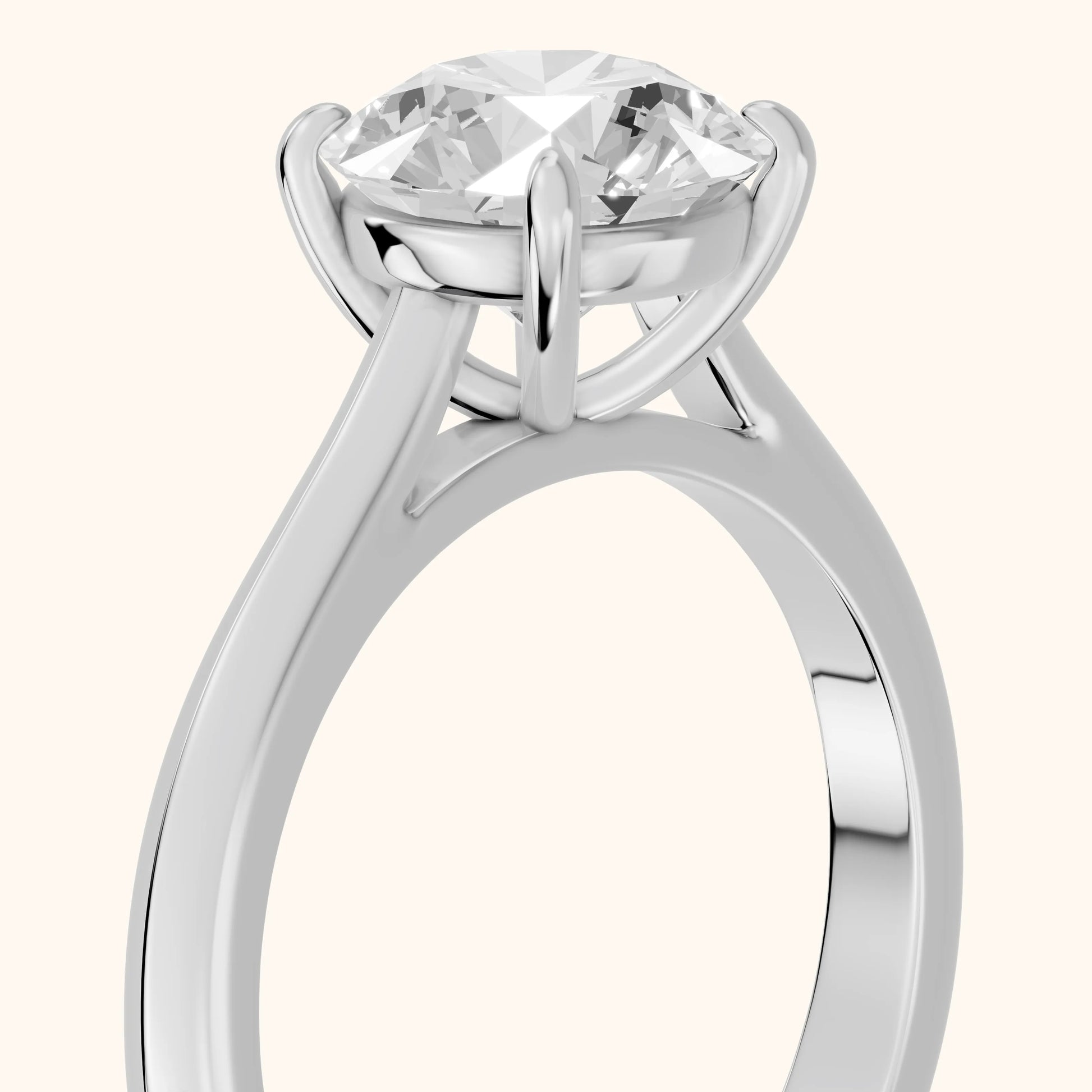 Kalia Knife Edge Solitaire Round Diamond Engagement Ring in Platinum - slant-view.webp