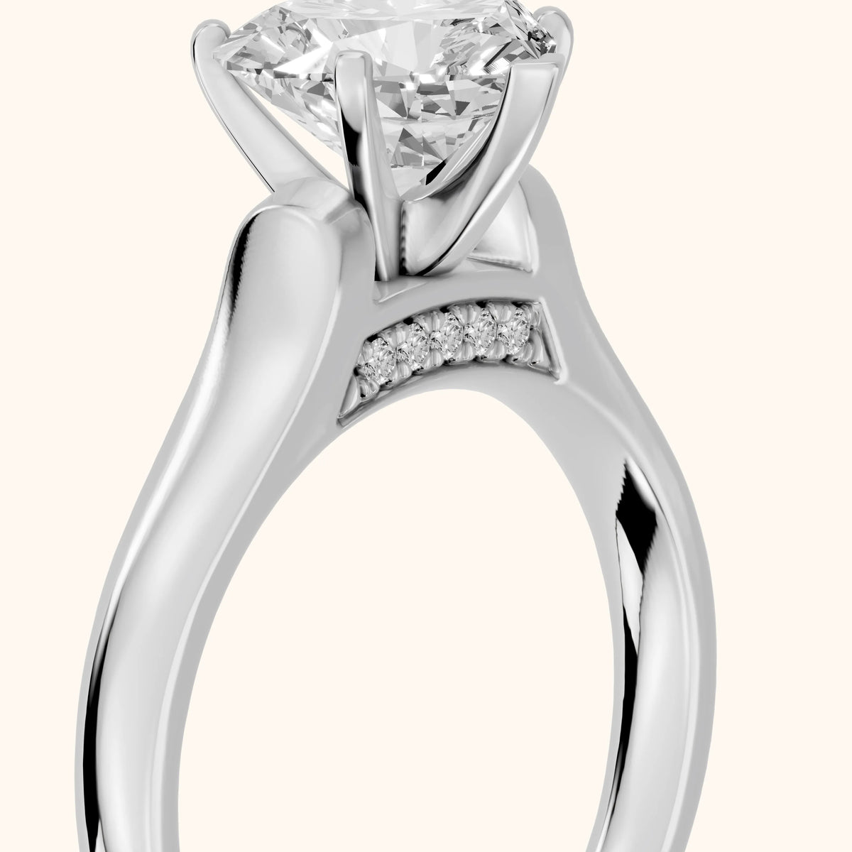 Avril Cathedral Heart Diamond Engagement Ring in Silver - slant-view.webp