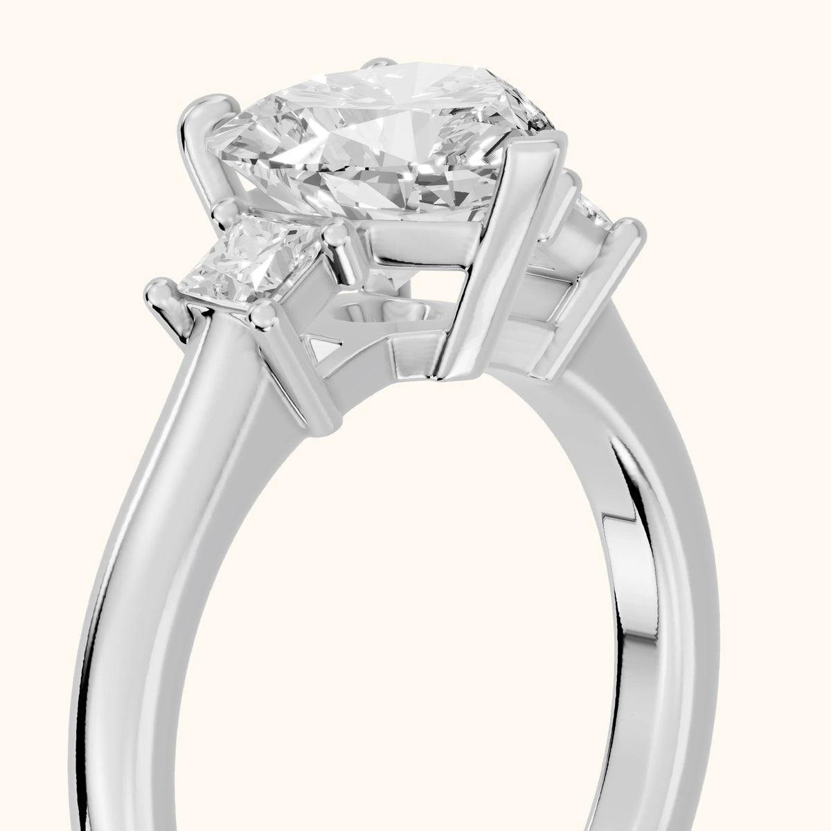 Brenna Three-Stone Heart Diamond Engagement Ring in Silver - slant-view.webp