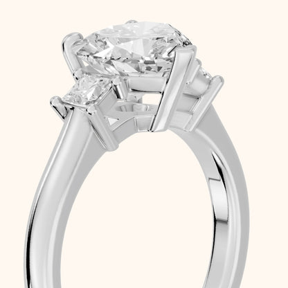 Brenna Three-Stone Heart Diamond Engagement Ring in Silver - slant-view.webp