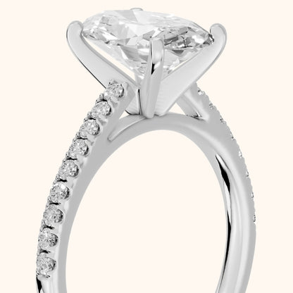 Ailsa Micropavé Oval Diamond Engagement Ring in Platinum - slant-view.webp