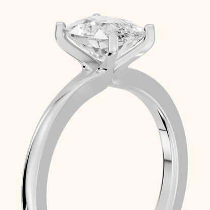Matilda Cathedral Solitaire Cushion Diamond Engagement Ring in Silver - slant-view.webp