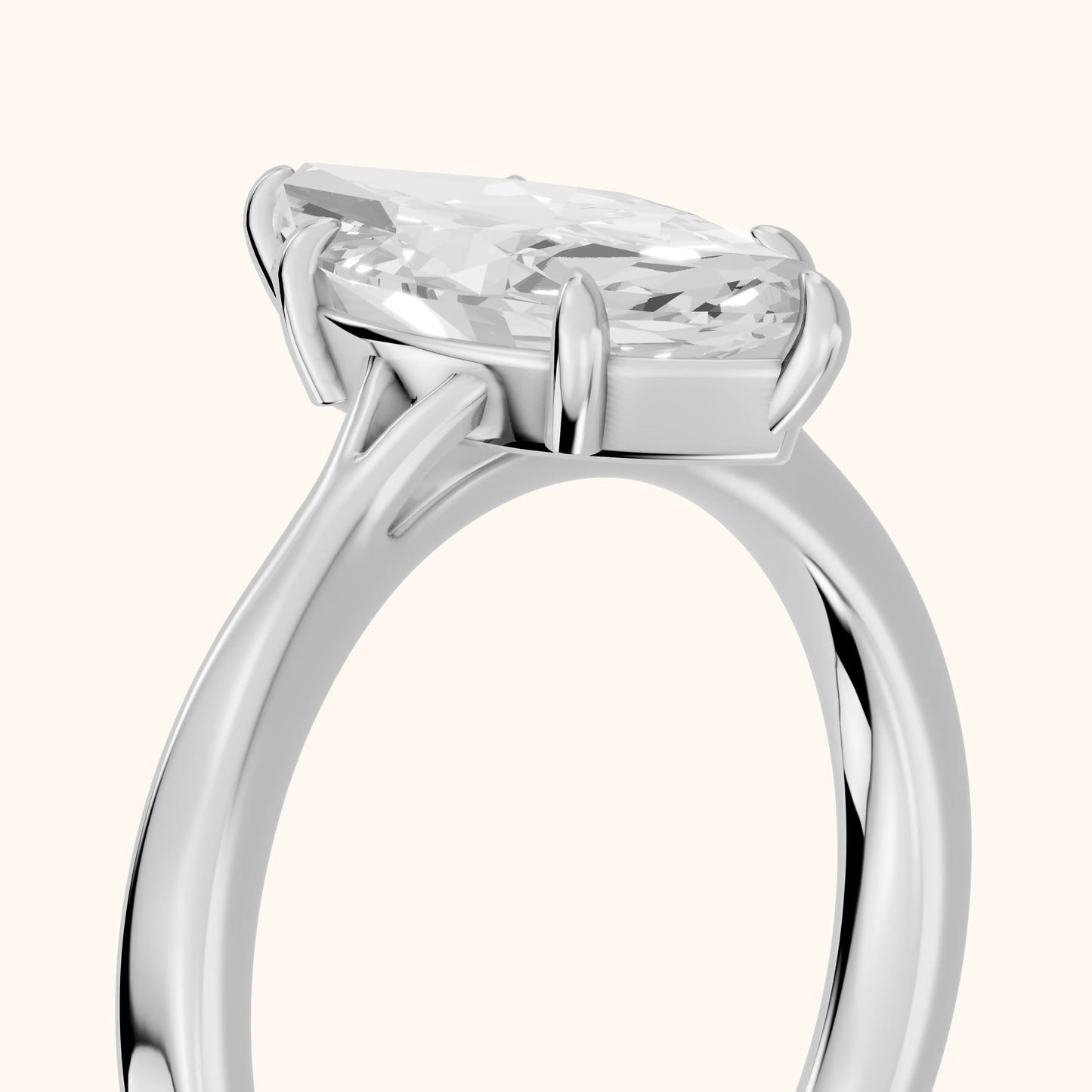 Anais Trellis Solitaire Marquise Diamond Engagement Ring in White Gold - slant-view.webp