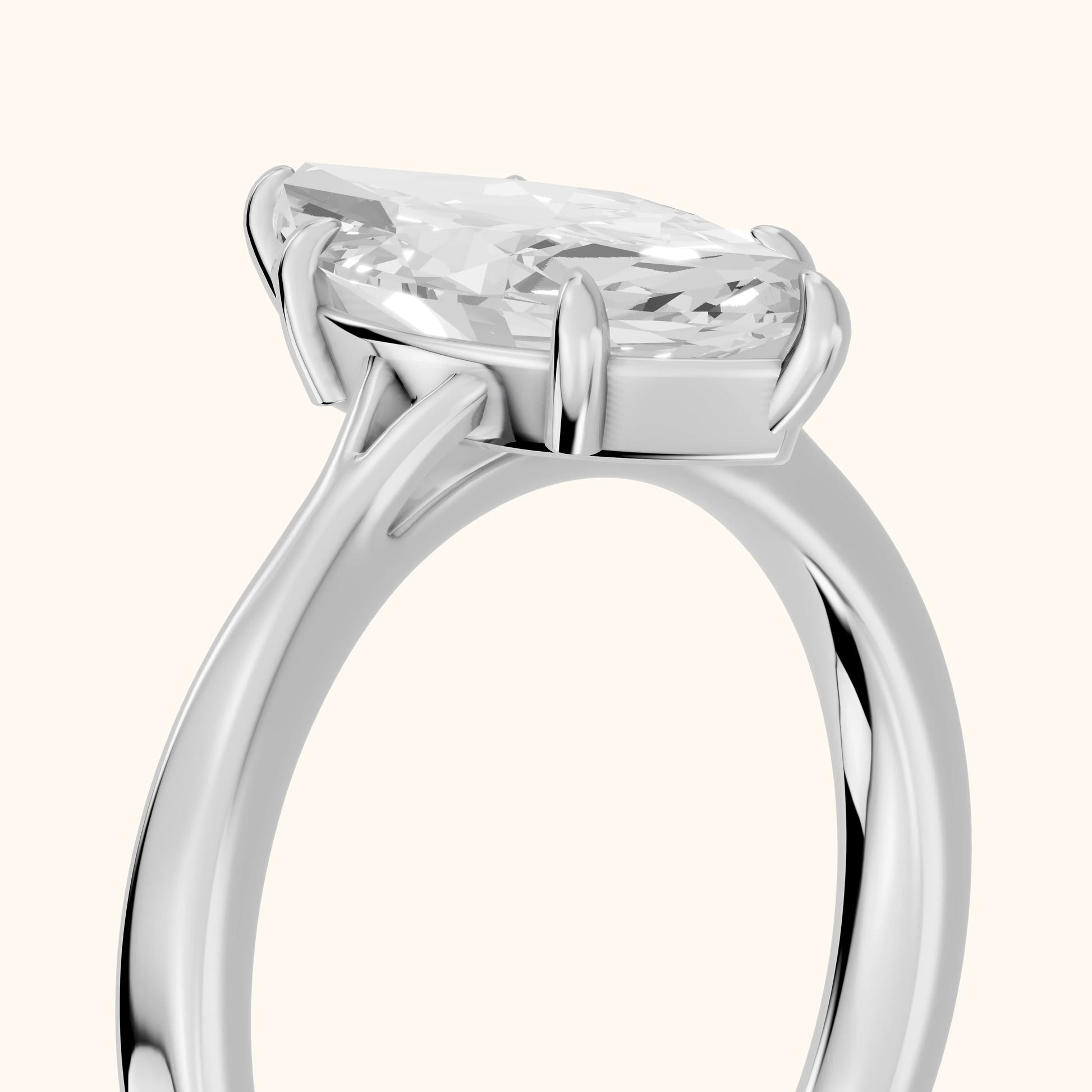Anais Trellis Solitaire Marquise Diamond Engagement Ring in White Gold - slant-view.webp