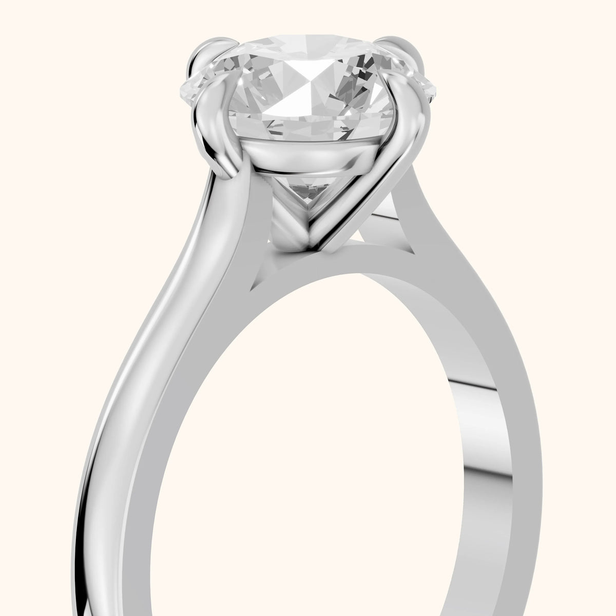 Truckee East-West Cathedral Round Diamond Engagement Ring in Silver - slant-view.webp