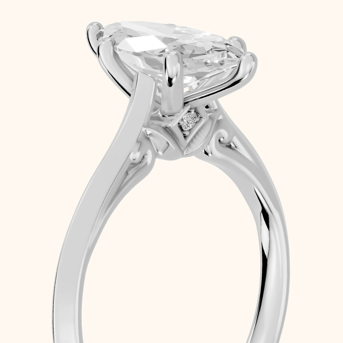 Isabel Knife Edge Marquise Diamond Engagement Ring in Platinum - slant-view.webp