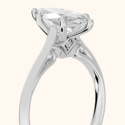 Isabel Knife Edge Marquise Diamond Engagement Ring in Platinum - slant-view.webp