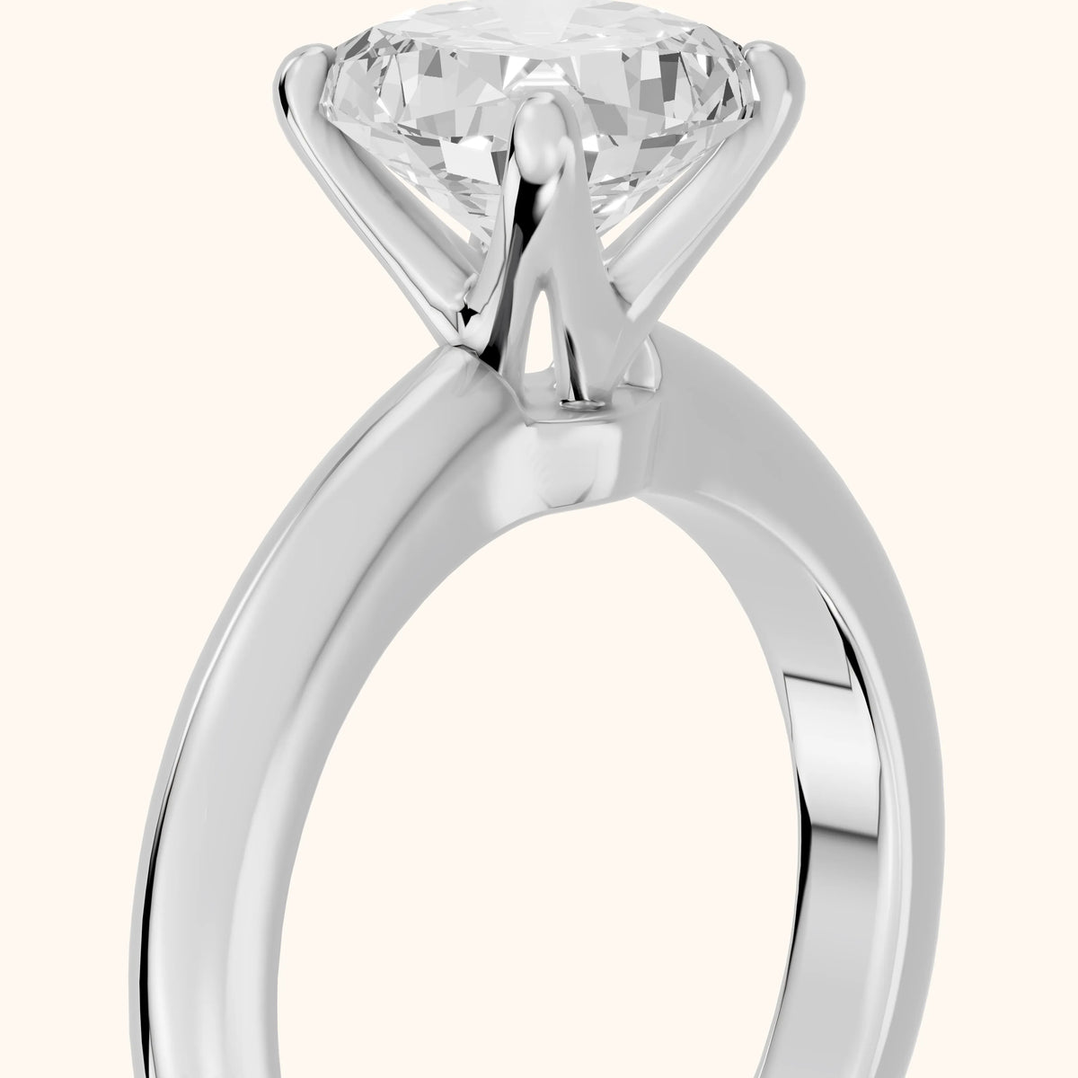 Clementine Solitaire Cushion Diamond Engagement Ring in White Gold - slant-view.webp