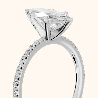 Minette Micropavé Marquise Diamond Engagement Ring in Silver - slant-view.webp
