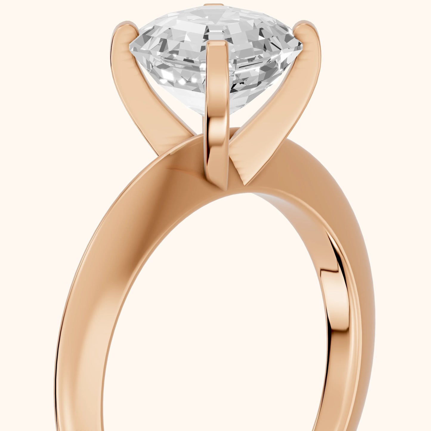 Amira Six-Prong Solitaire Asscher Diamond Engagement Ring in Rose Gold - slant-view.webp