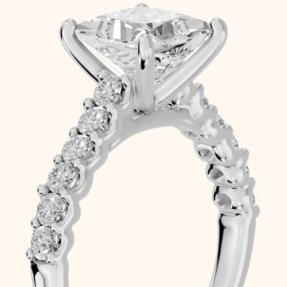 Marcella Cathedral Pavé Princess Diamond Engagement Ring in Platinum - slant-view.webp