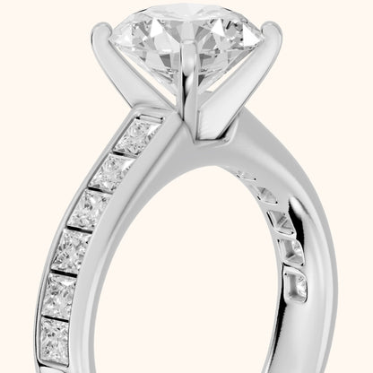 Frisco Channel Set Round Diamond Engagement Ring in Silver - slant-view.webp