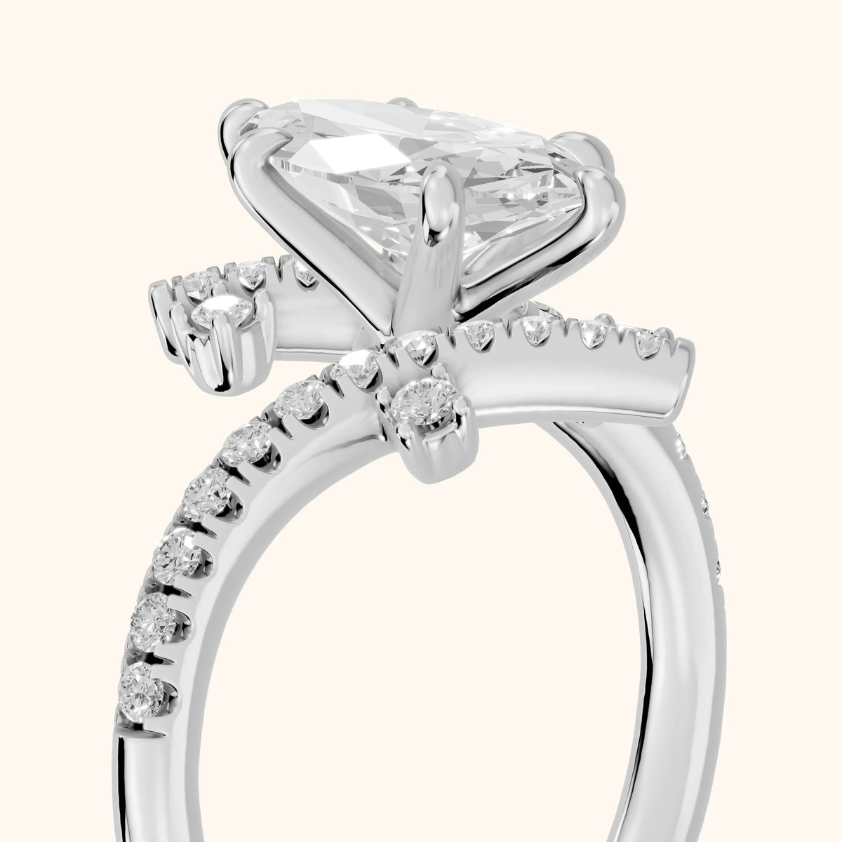 Agnes Bypass Pavé Marquise Diamond Engagement Ring in Platinum - slant-view.webp