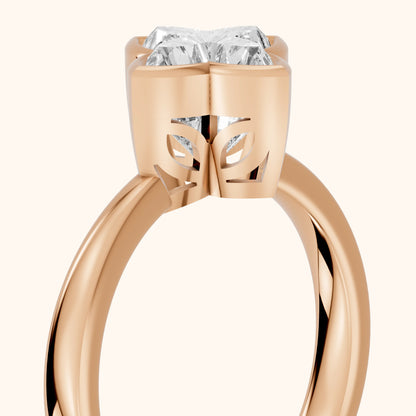 Millie Bezel Solitaire Lily Diamond Engagement Ring in Rose Gold - slant-view.webp