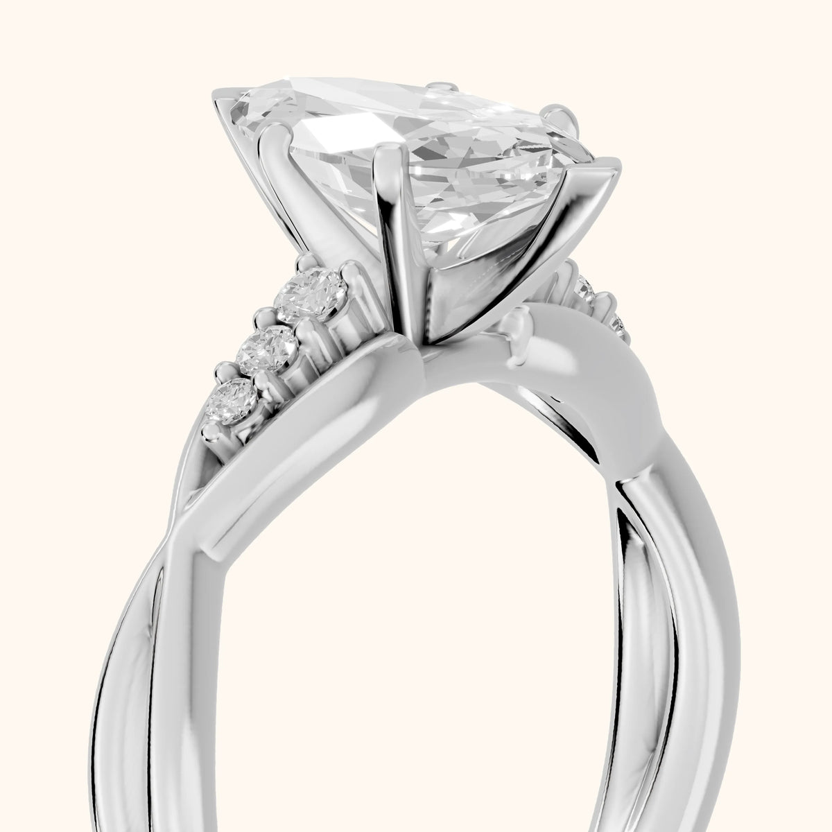 Stefania Twist Marquise Diamond Engagement Ring in Platinum - slant-view.webp