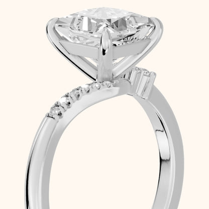 Nicoletta Bypass Pavé Princess Diamond Engagement Ring in Silver - slant-view.webp