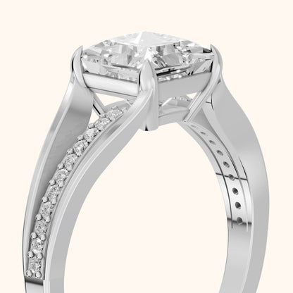 Lucinda Split Shank Princess Diamond Engagement Ring in White Gold - slant-view.webp