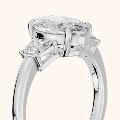 Selena Three-Stone Basket Oval Diamond Ring in Platinum - slant-view.webp