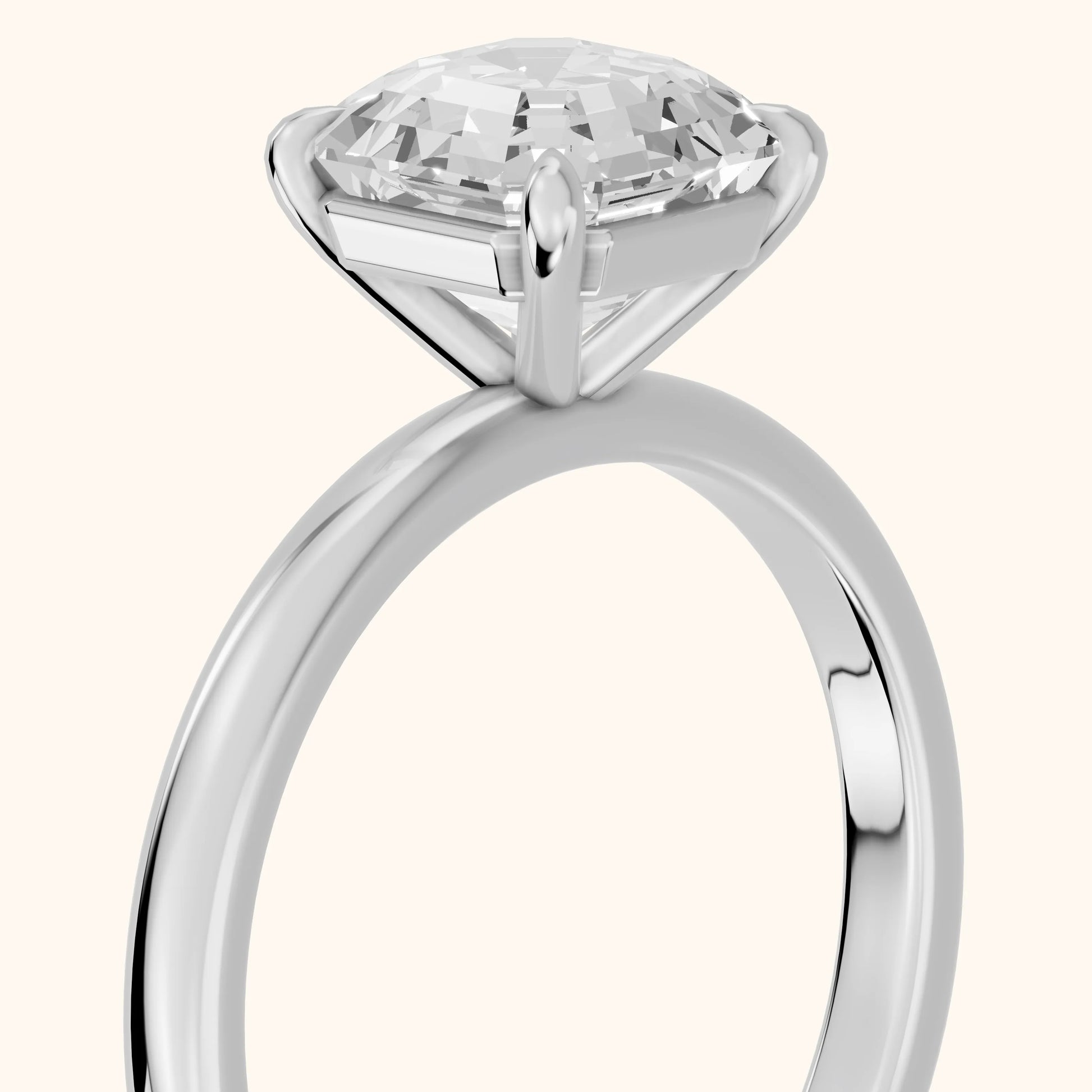 Lyla Petite Solitaire Asscher Diamond Engagement Ring in White Gold - slant-view.webp