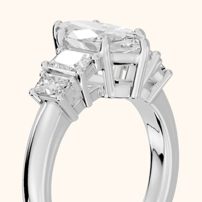 Desiree Graduated Five-Stone Marquise Diamond Engagement Ring in White Gold - slant-view.webp