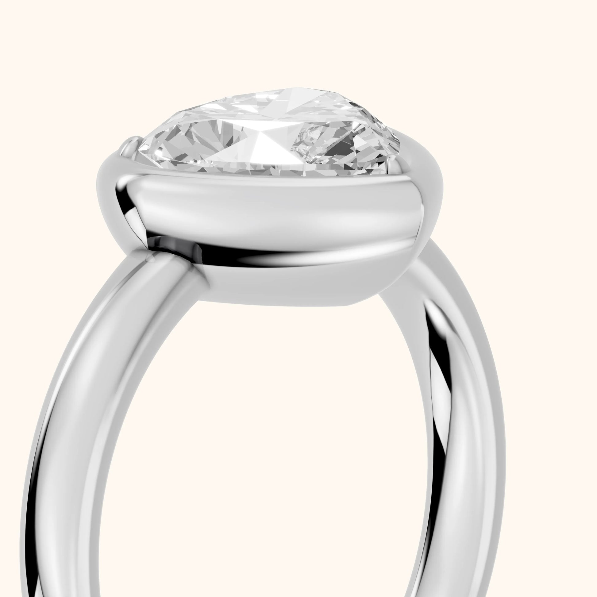 Alina Bezel Solitaire Heart Diamond Ring in White Gold - slant-view.webp