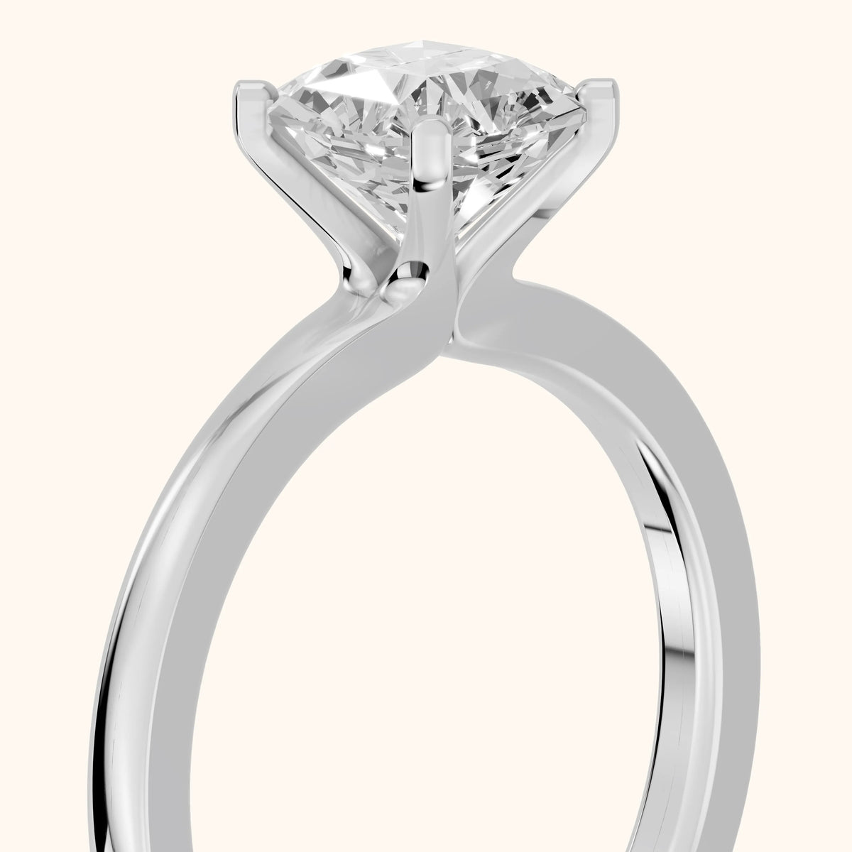 Matilda Cathedral Solitaire Asscher Diamond Engagement Ring in Platinum - slant-view.webp