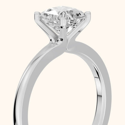 Matilda Cathedral Solitaire Asscher Diamond Engagement Ring in Platinum - slant-view.webp