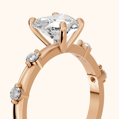 Elena Radiance Solitaire Heart Diamond Engagement Ring in Rose Gold - slant-view.webp