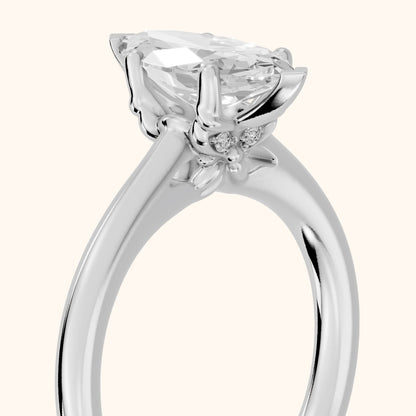 Benita Leaf Marquise Diamond Engagement Ring in White Gold - slant-view.webp