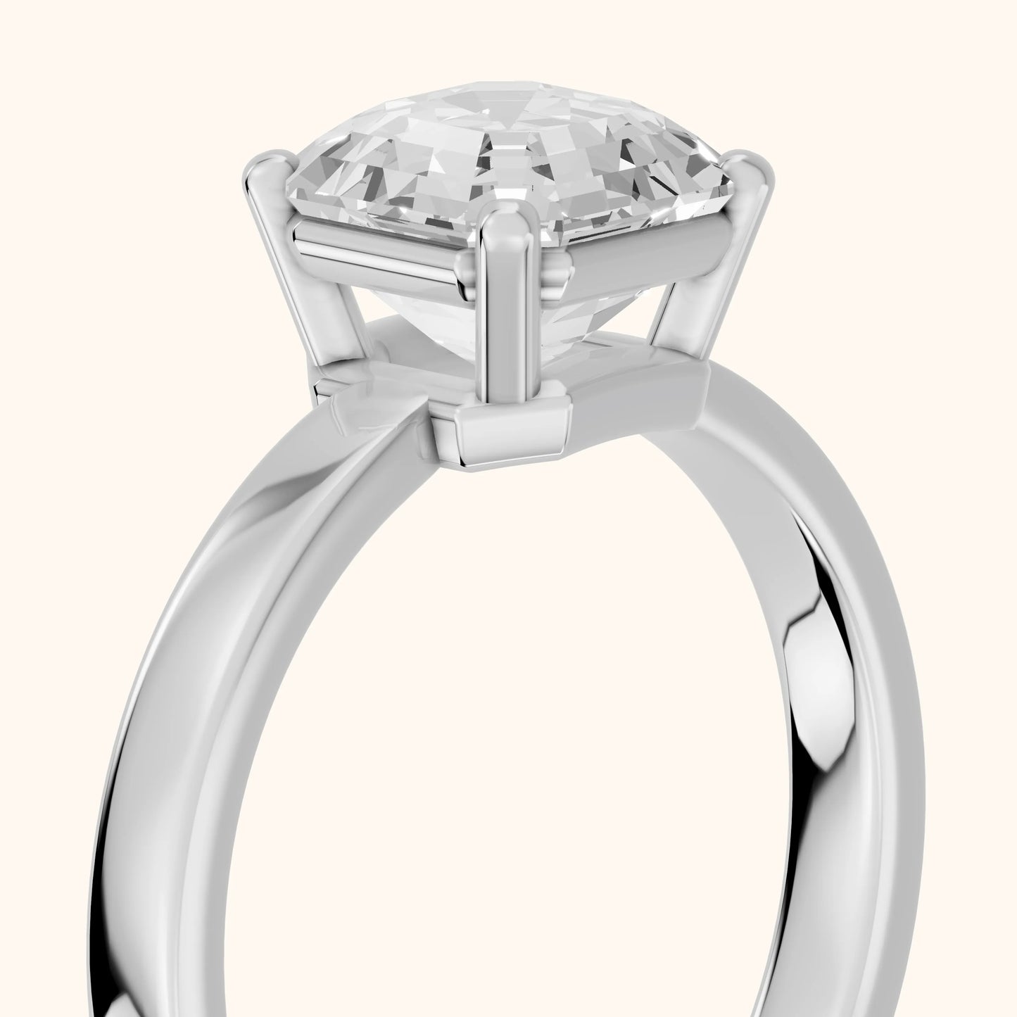 Delia Solitaire Asscher Diamond Engagement Ring in White Gold - slant-view.webp