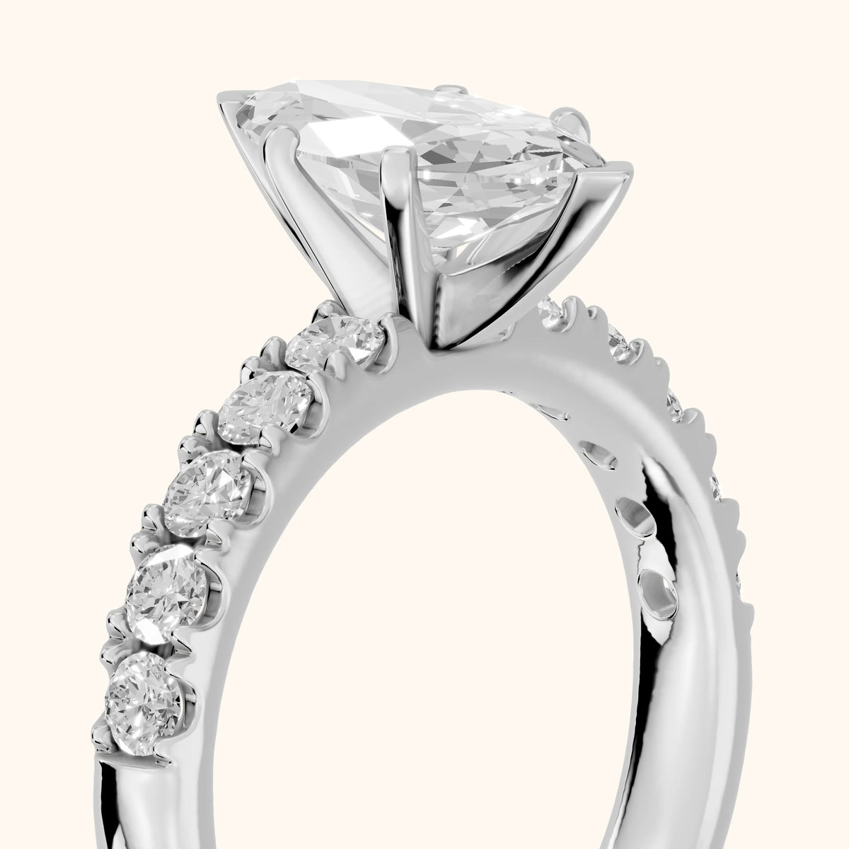 Alix Statement Pavé Marquise Diamond Engagement Ring in White Gold - slant-view.webp