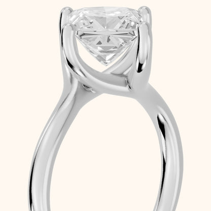 Clio Bypass Solitaire Princess Diamond Engagement Ring in Silver - slant-view.webp