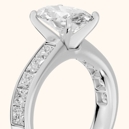 Sonoma Wide Band Channel Set Oval Diamond Engagement Ring in Silver - slant-view.webp