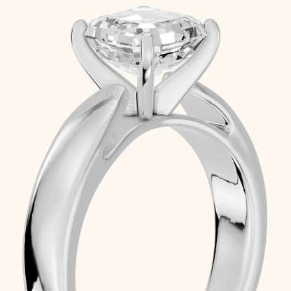 Amalia Wide Band Cathedral Asscher Diamond Engagement Ring in White Gold - slant-view.webp
