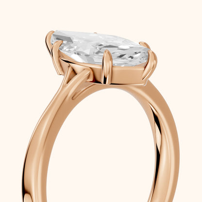 Anais Trellis Solitaire Marquise Diamond Engagement Ring in Rose Gold - slant-view.webp