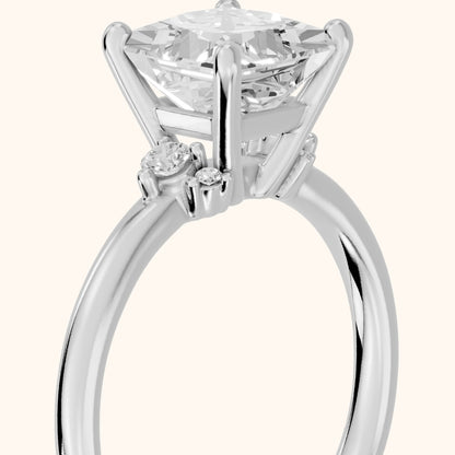 Wynne Cluster Princess Diamond Engagement Ring in Platinum - slant-view.webp