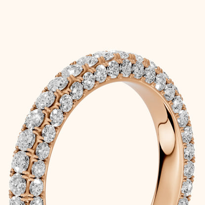 Candela Micropavé Round Diamond Eternity Band in Rose Gold - slant-view