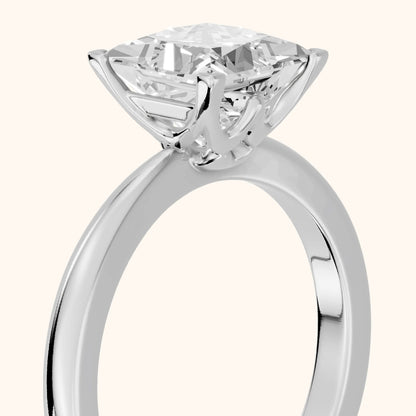 Ada Tapered Solitaire Princess Diamond Engagement Ring in Silver - slant-view.webp